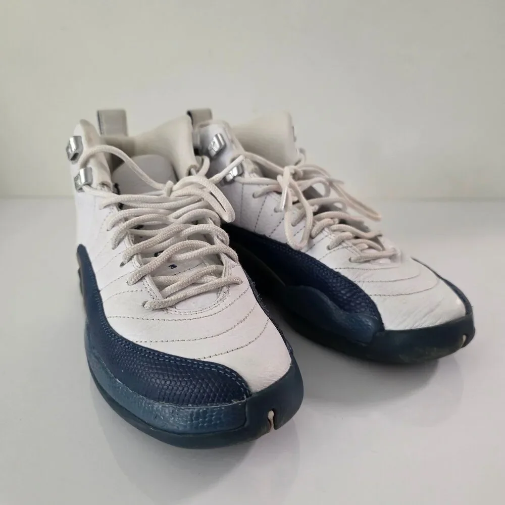 Jordan 12 Retro French Blue 2016 Kids Sneakers 153265-114 White Blue Size 4Y